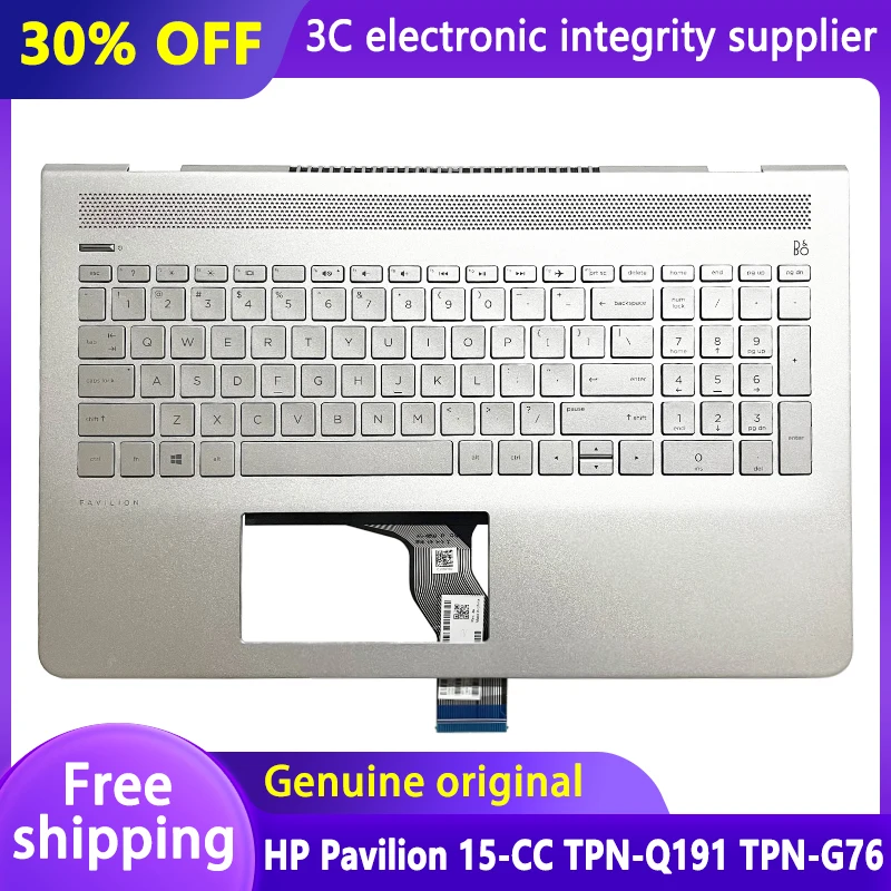 New US LA TI Keyboard for HP Pavilion 15-CC TPN-Q191 G76 Laptop Case Palmrest Top Upper Cover Replacement 27870-001 929865-001