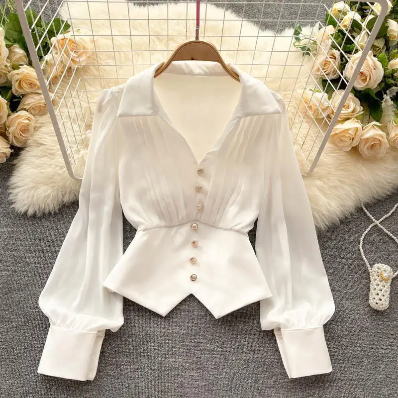 

New Arrival Shirt Women Blouse Vintage Work Casual Tops Chiffon Blouse Bow Elegant Loose Women Business Shirts 2023 A94