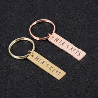 customized personalized name pendant keychain custom lovers name text key chain stainless steel llavero for women men keyring