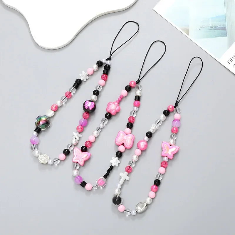 Цепочка для мобильного телефона Spice Girl ремешок с ручной росписью из бисера Ручная