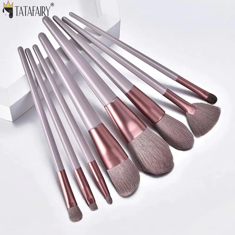 

8 Pcs Soft Fluffy Makeup Brushes Set For Cosmetics Brush Foundation Loose Powder Blush Eye Shadow Makeup Brush Set Beauty Tools