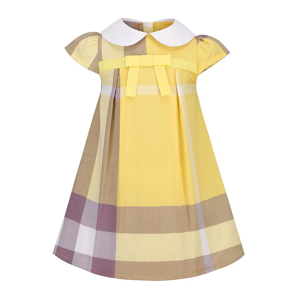 

Summer 1-7y Kids Baby Toddler Girl Sleeveles 100%Cotton Striped Clothes Girls Peter Pan collar Casual Princess Dress Vestidos