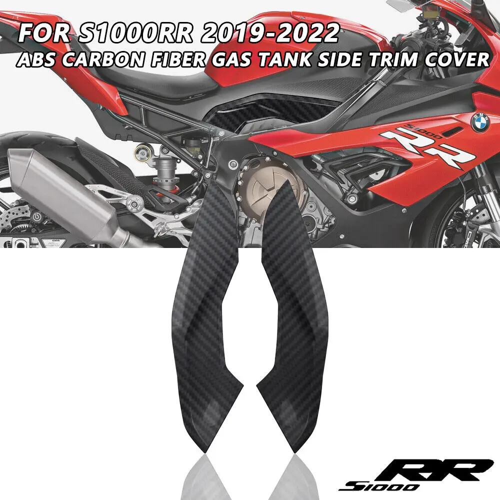ABS Carbon Fiber Finish Fuel Gas Tank Side Trim Cover Fairing For BMW S1000RR M1000RR 2019-2022 Motorcyclce Fairings Panel