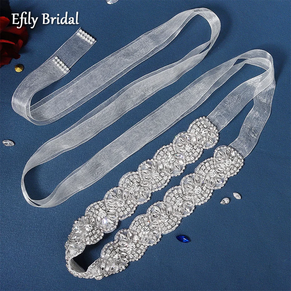Efily Стразы с кристаллами свадебный пояс для вечернего платья Аксессуары невесты