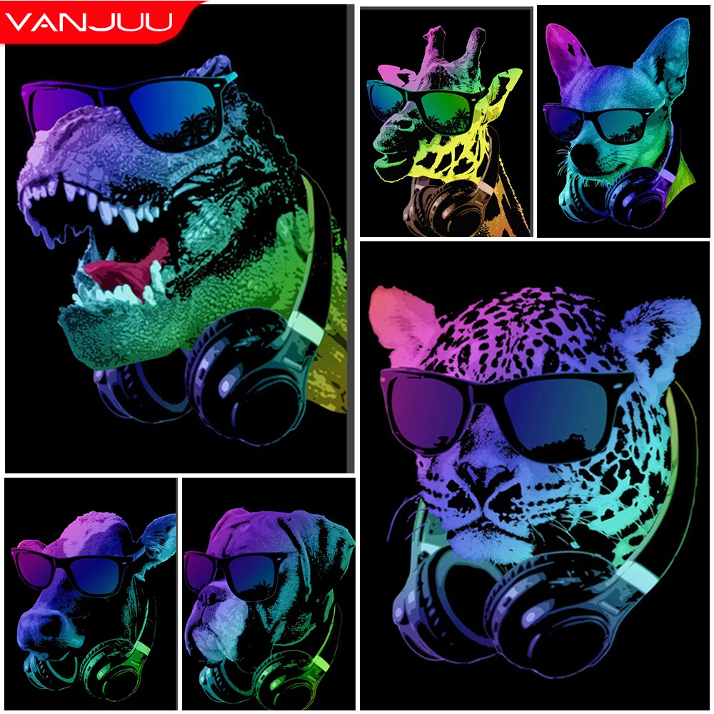 

5D алмазная живопись, животные, полная Алмазная обезьяна, светящаяся Алмазная вышивка своими руками, художественная живопись, вышивка крест...