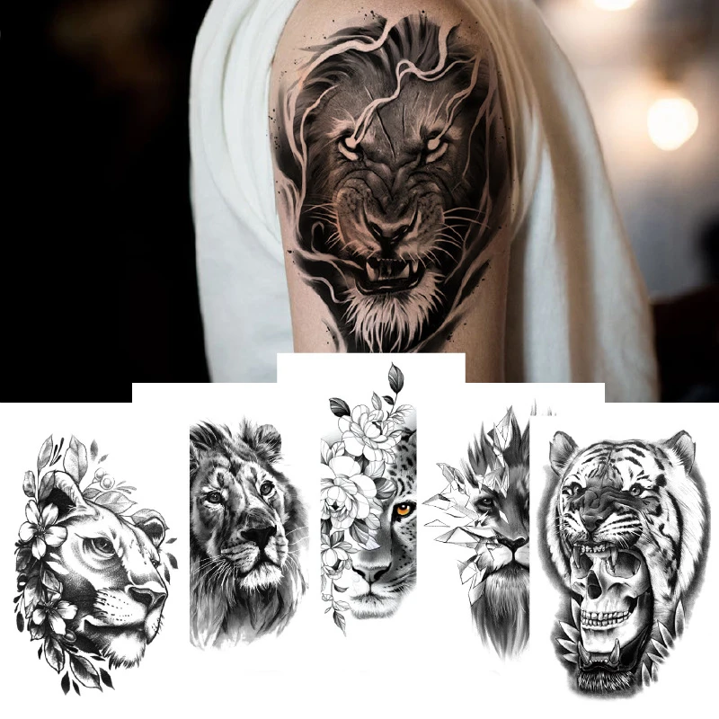

Waterproof Temporari Tattoo Sticker Fake Tattoo for Woman Forest Tiger Clown Tatoos Body Art Sexy Tattoo Sleeve Arm Decoration