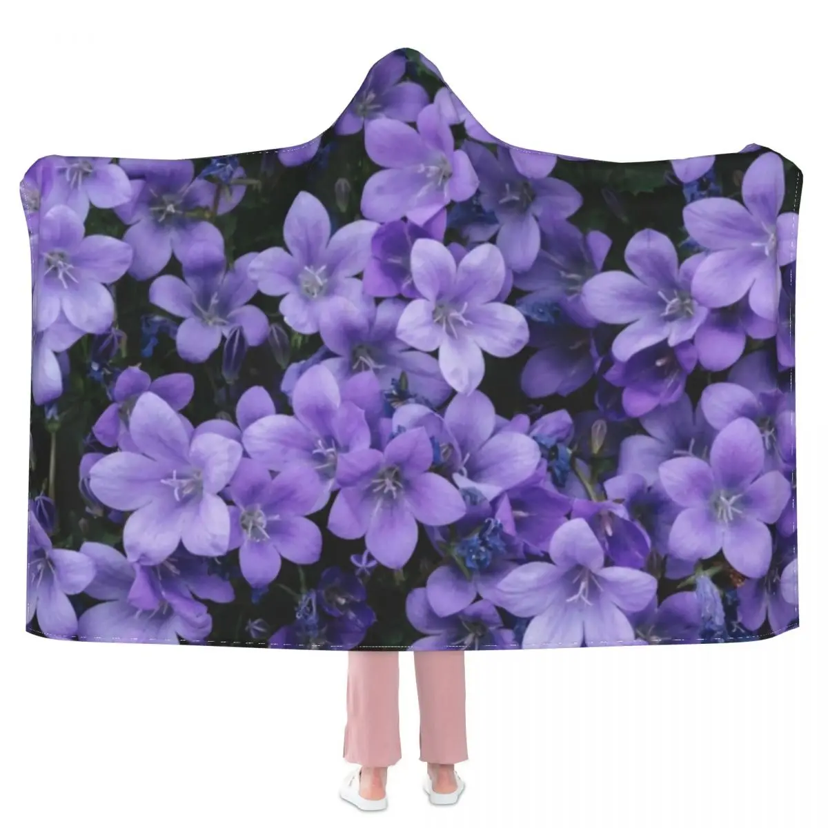 

Красивое Одеяло с лавандовым цветочным принтом, фиолетовые очаровательные цветы, большая толстовка, Флисовое одеяло, одеяло для путешестви...