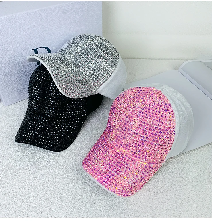

Ladies summer basebal cap Korean versio all-match spring and autumn rhineston hat fashion personality stree highlight hip-ho hat