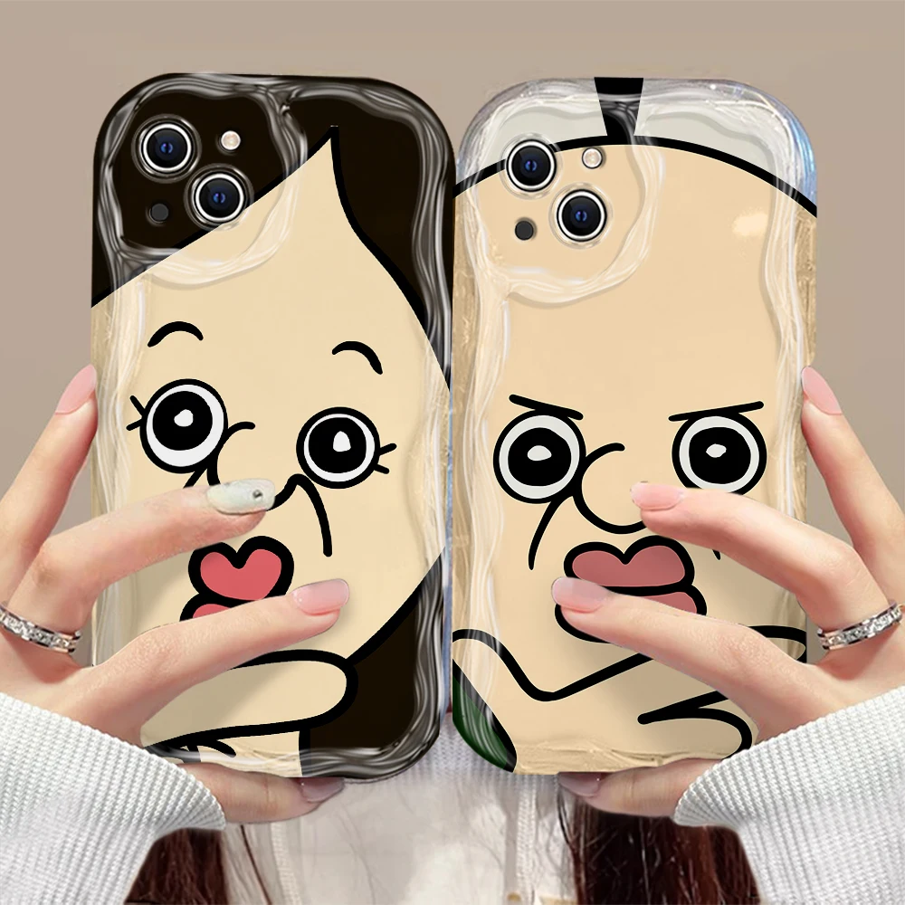 Фото Bang Bang Tang Tang Protect Funny Couple 3D Wave Phone Case For Samsung Galaxy S25 S24 S23 S21 S20 FE Plus Ultra 4G 5G Cover №1