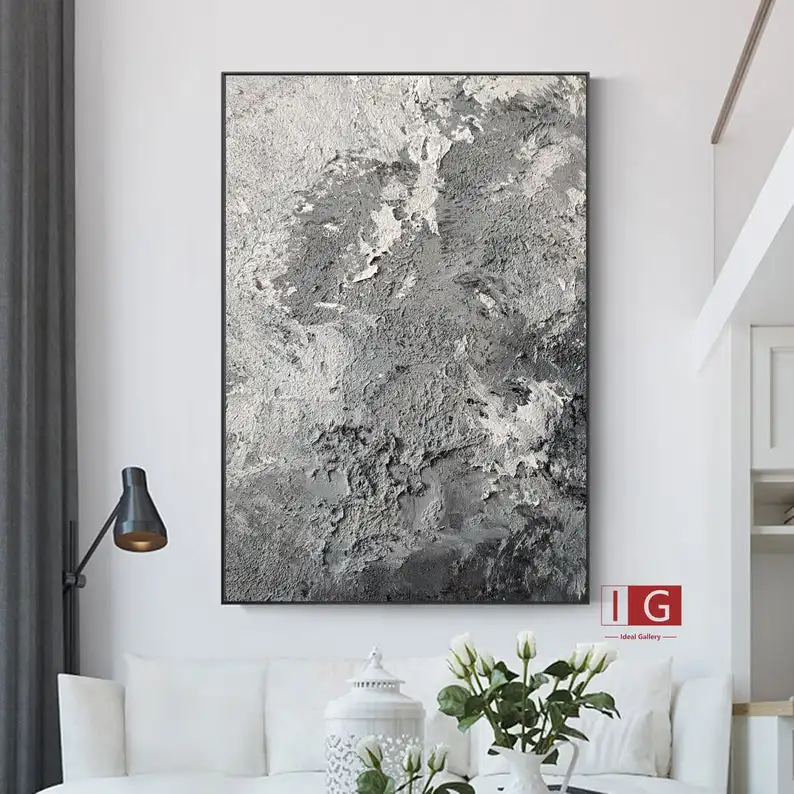 

Gray wall art Gray Abstract Art Large Gray Abstract Painting Gray and white wall Gray Abstract Painting Modern abstract Painting