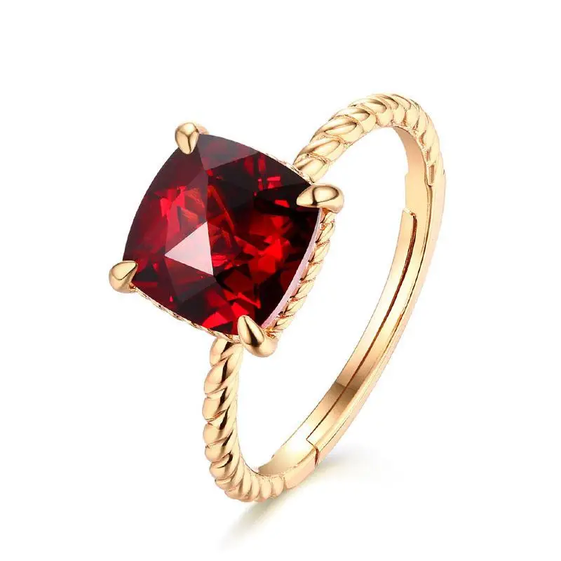 

Женское кольцо из серебра 925 пробы, ювелирные изделия из драгоценных камней, серебряные кольца с золотым покрытием 9 к