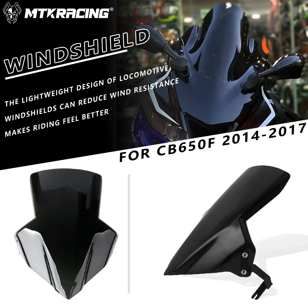 Фото Лобовое стекло MTKRACING для HONDA CB650F 2014-2017, переднее лобовое стекло мотоцикла, ветровые дефлекторы, лобовое стекло №1