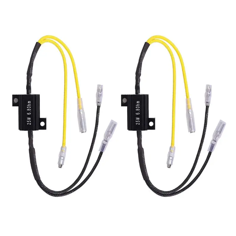 

2x Moto Resistance Power Resistor Load Decoding Resistor For LED Mini Turn Signal Flash No Flashing Repairing 25W 6.8Ohm