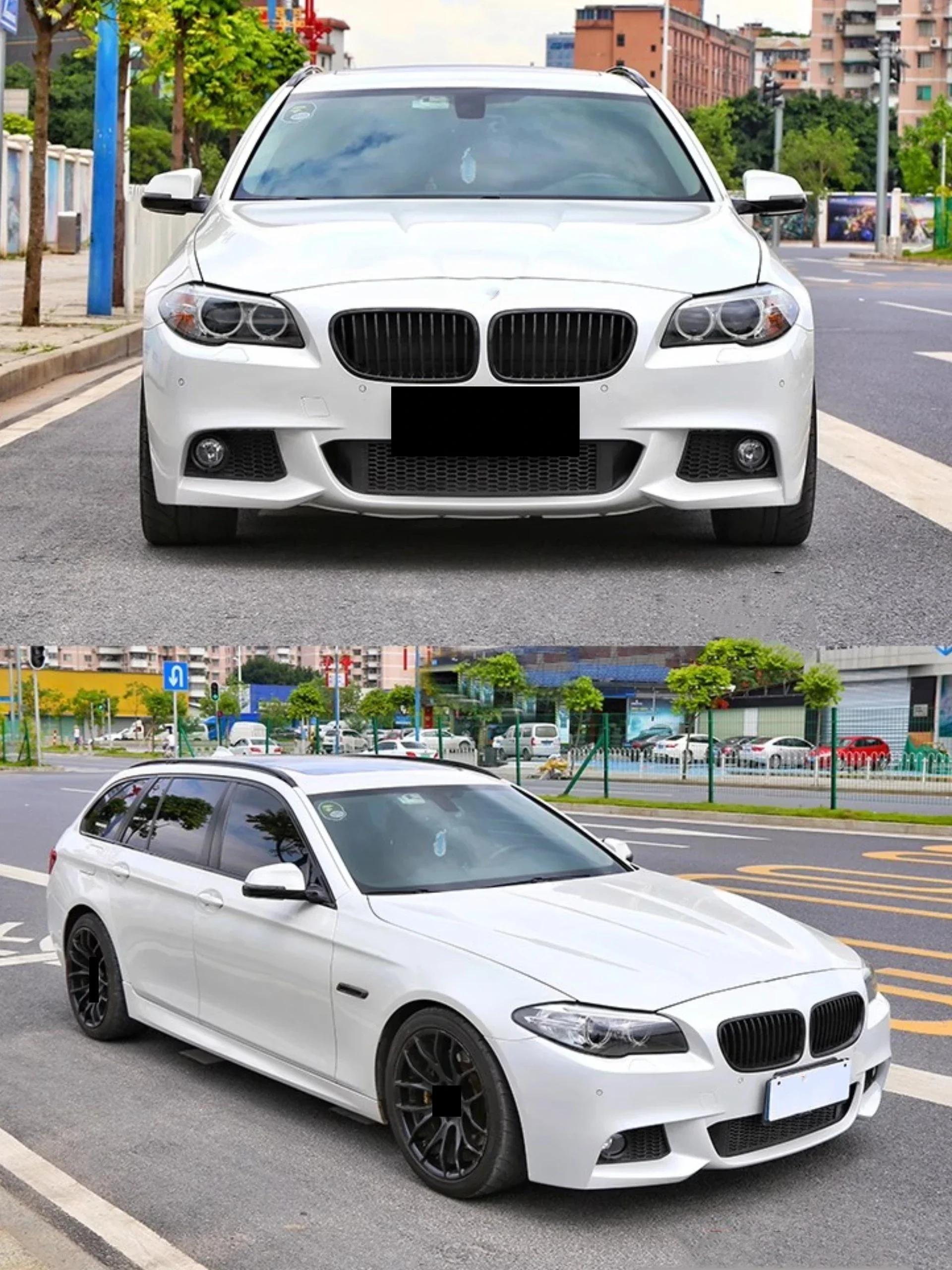 Фото Передний задний бампер в сборе, решетка, боковая юбка для BMW 5 серии Travel F11, конвертирующий комплект кузова в стиле MT, автомобильные аксессуары №5