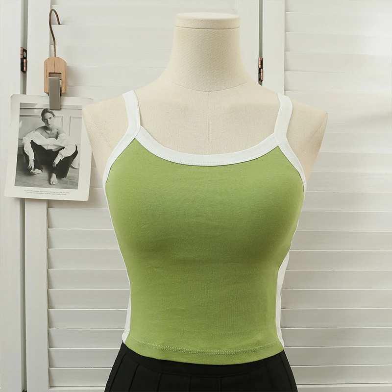 

Майка женская эластичная в полоску, топ с широкими бретельками и нагрудными подушечками, бюстье с круглым вырезом и открытыми плечами