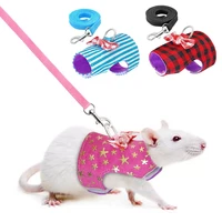 small pet rabbit harness vest and leash set for ferret guinea pig bunny hamster puppy bowknot chest strap harness pet supplies