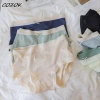 cozok 3 pcs womens panties cotton comfort underwear seamless panty female breathable solid color underpants lingerie briefs