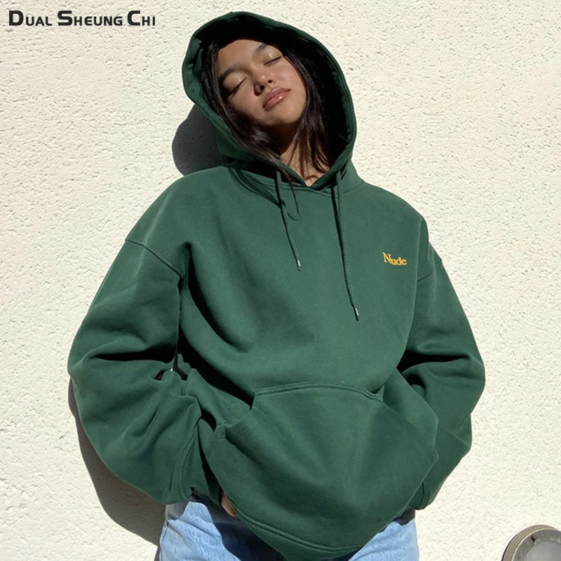 

Женский простой пуловер с вышивкой, свободные хлопковые свитшоты унисекс, женские толстовки большого размера