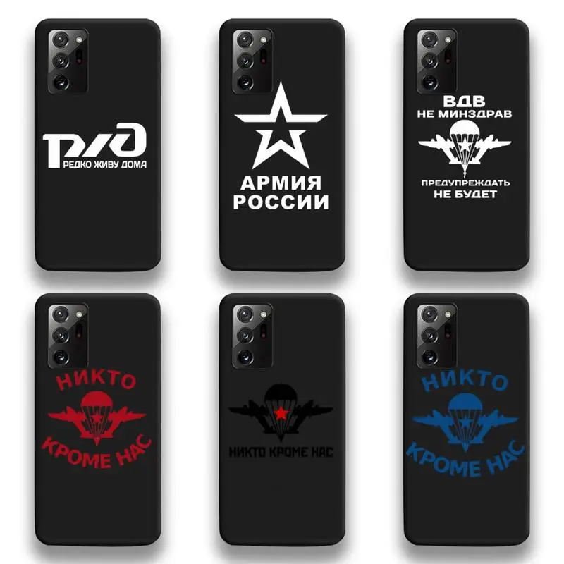 

Russia Airborne Cool Letter Phone Case For Samsung Galaxy Note20 ultra 7 8 9 10 Plus lite M51 M21 M31S J8 2018 Prime