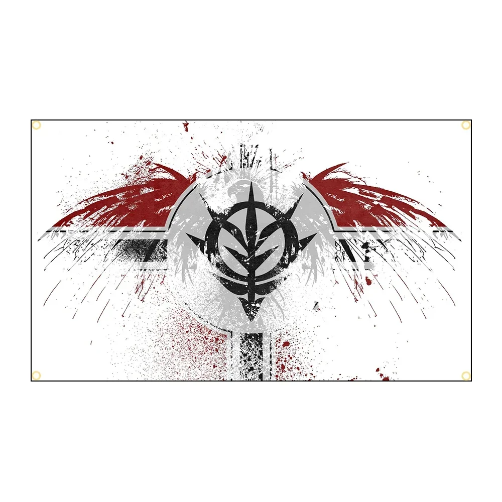 Фото 90x150cm UP Мобильный костюм Gundam Zeon 3x5 Ft Флаг Парикмахерская Пользовательский флаг для повестки наружного декора Гаражные флаги для спальни Гобелен №2