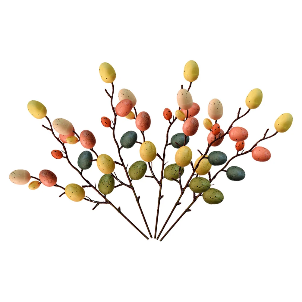 

5 Branches Egg Decoration Wedding Table Decor Spring Flowers Flowerpot Easter Egg Flower Picks Foam Easter Basket Filler