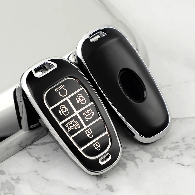 Чехол для автомобильного ключа из ТПУ с 4/5/6/7/8 кнопками, чехол для автомобильного ключа, брелок для Hyundai Santa Fe Tucson 2022 NEXO NX4 Atos Solaris Prime