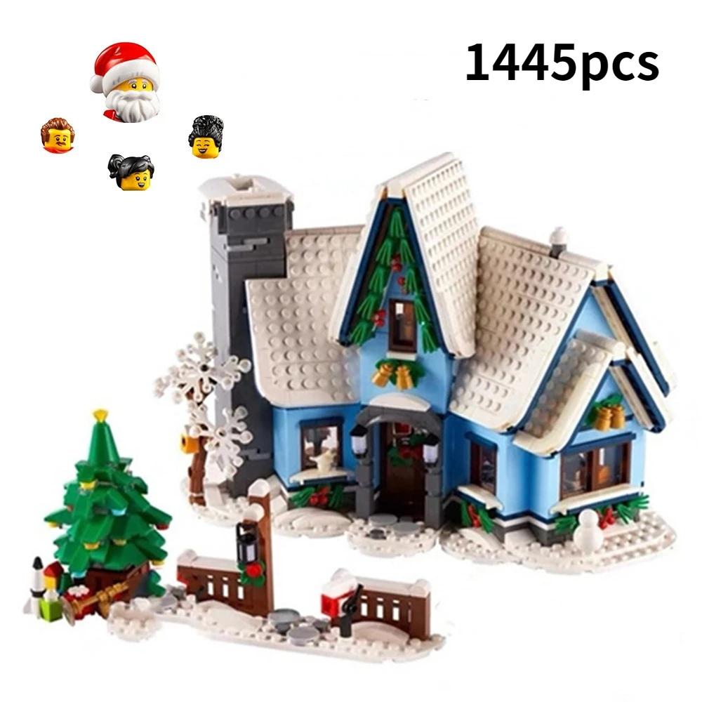 

1445PCS Christmas Gingerbread House Santa Claus Friends Winter Village Fit 10293 10267 Building Blocks Toys Gift Kid Gift Set