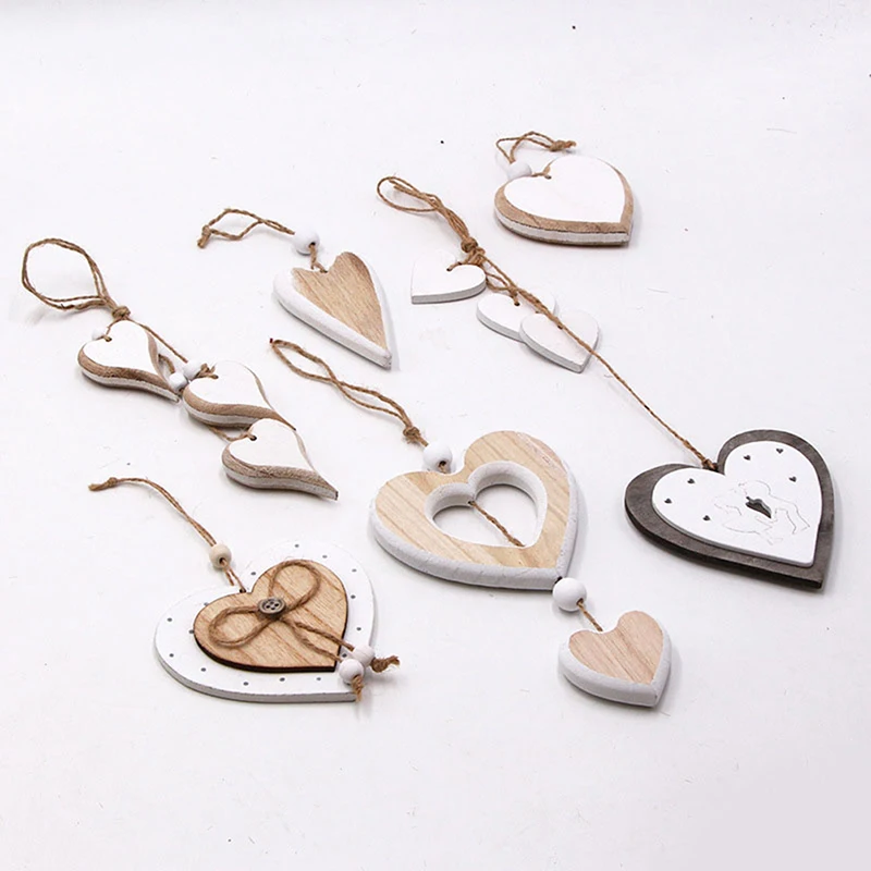 

DIY Crafts Pendant Wooden Heart Desgin for Party Wedding Hanging Ornament