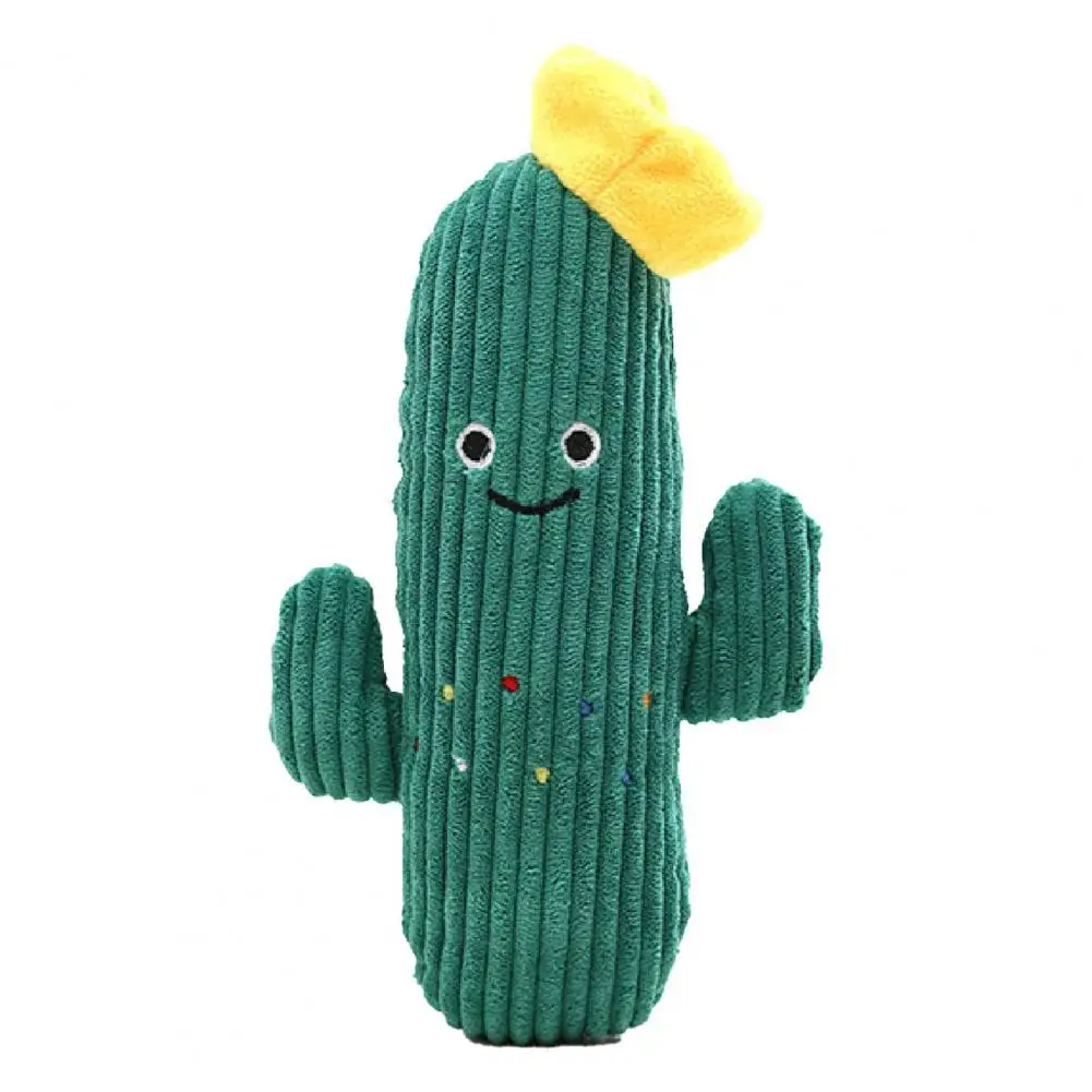 

Pet Molar Toy Cactus Shape Design Bite Resistant Plush Creative Pet Bite Sounding Toy for Puppy