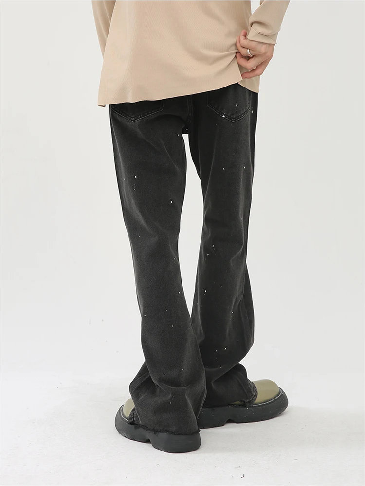 Street Clothing Men's Fashion New Pattern Retro Entertainment Black Jeans Loose Temperament Multi -function Pants Baggy Jeans