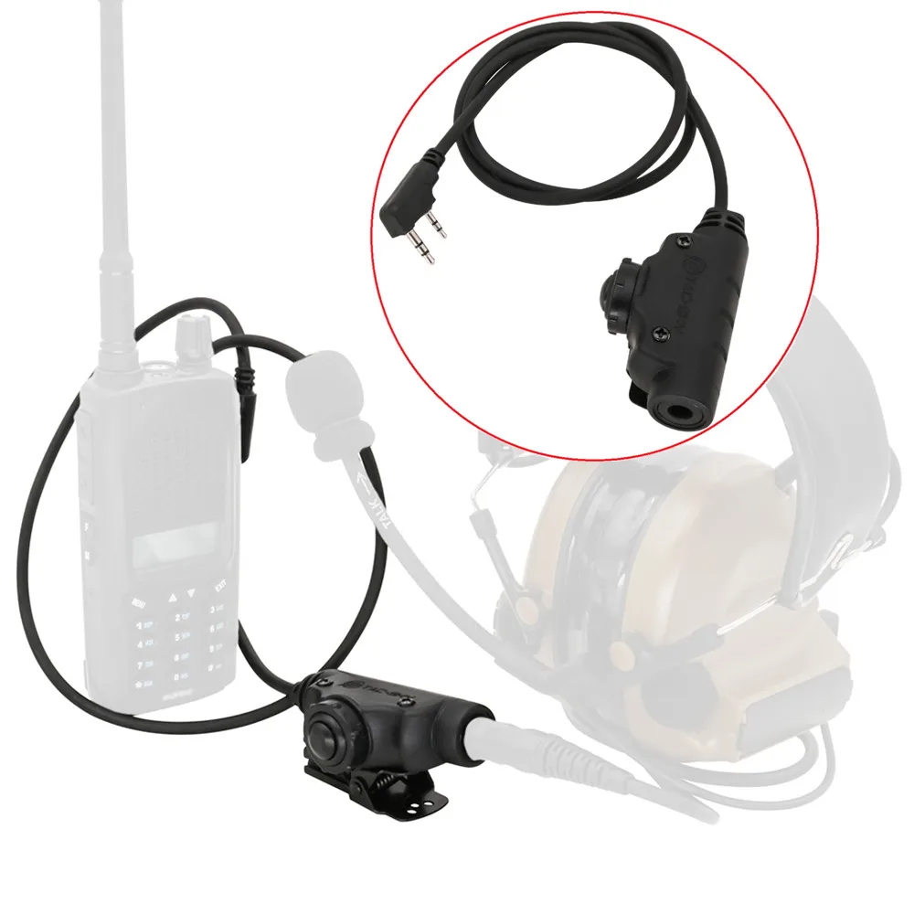 

Тактический кабель U94 V2 PTT, разъем для наушников, адаптер для Kenwood Baofeng, UV-5R Plus, UV-5RE H777, рация для любительской радиосвязи