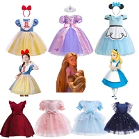 disney elsa dresses rapunzel snow white princess dresses for kids alice in wonderland girls dress girls birthday party costume
