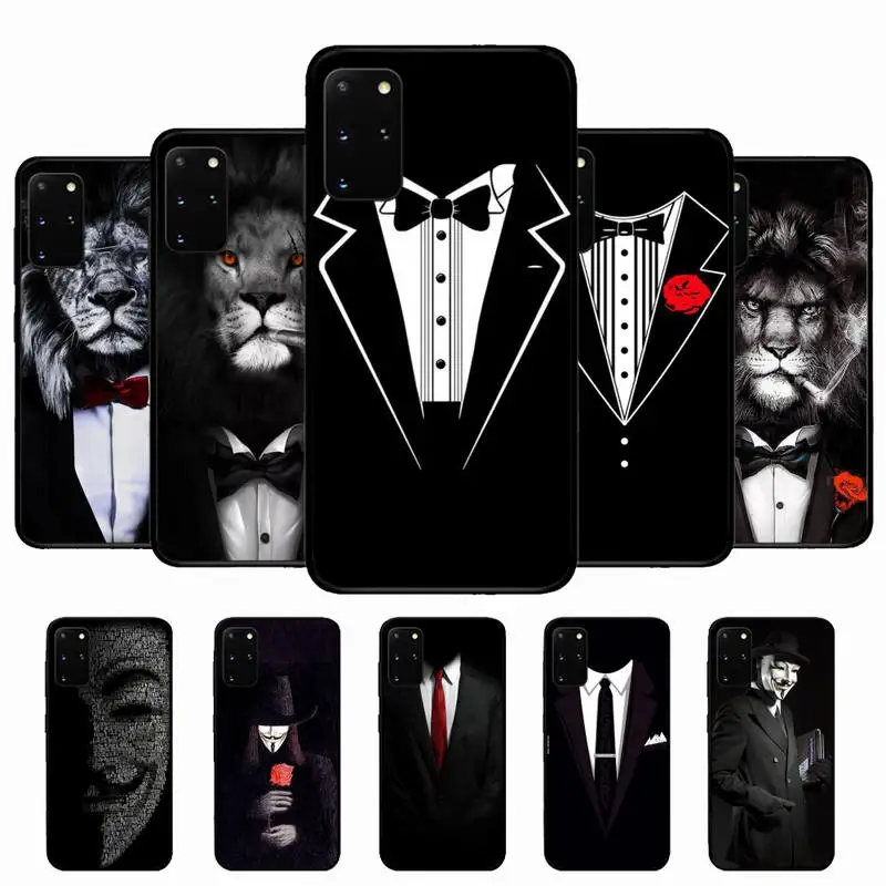 

Man Suit Shirt Tie Phone Case for Samsung S10 21 20 9 8 plus lite S20 UlTRA 7edge