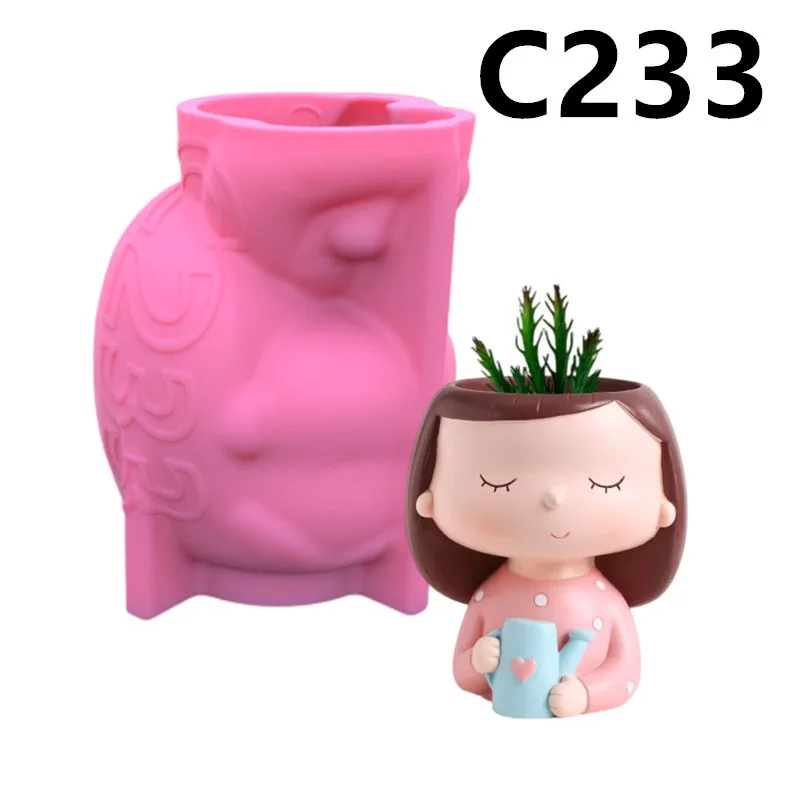 

Water the Flower Girl Vase Flower Pot Ashtray Pen Holder Silicone Mold Making Home Decoration with Epoxy Plaster Cement Handicr