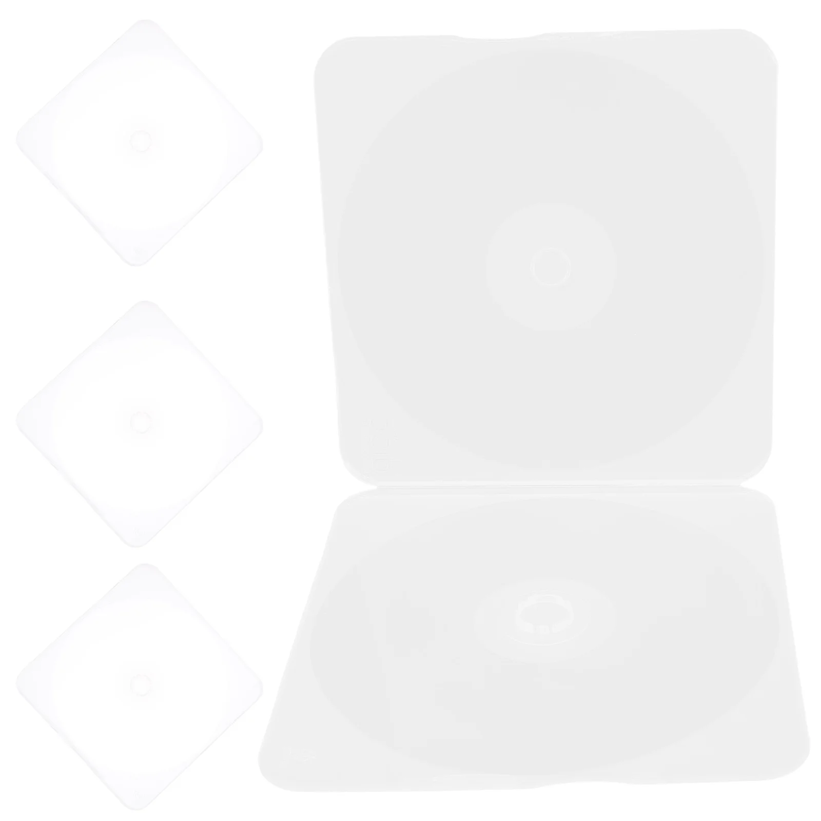 

4 Pcs CD Case Jewelry Home Portable DVD Holders Translucent Clear Cases Plastic Travel