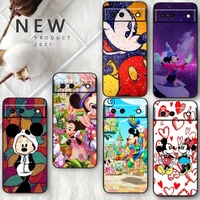 mickey minnie lovely for google pixel 7 6 pro 6a 5a 5 4 4a xl 5g shell soft silicone fundas coque capa black phone case