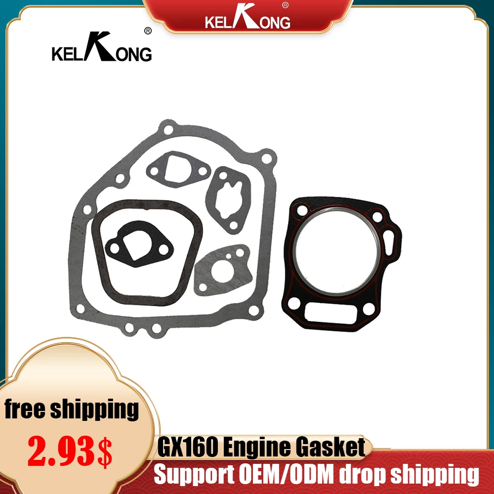 

KELKONG Rebuild Kit Set For Honda GX160 168F Gasket 2KW 3KW 5.5HP 6.5HP Gasoline Generator Trimmer Engine Gasket