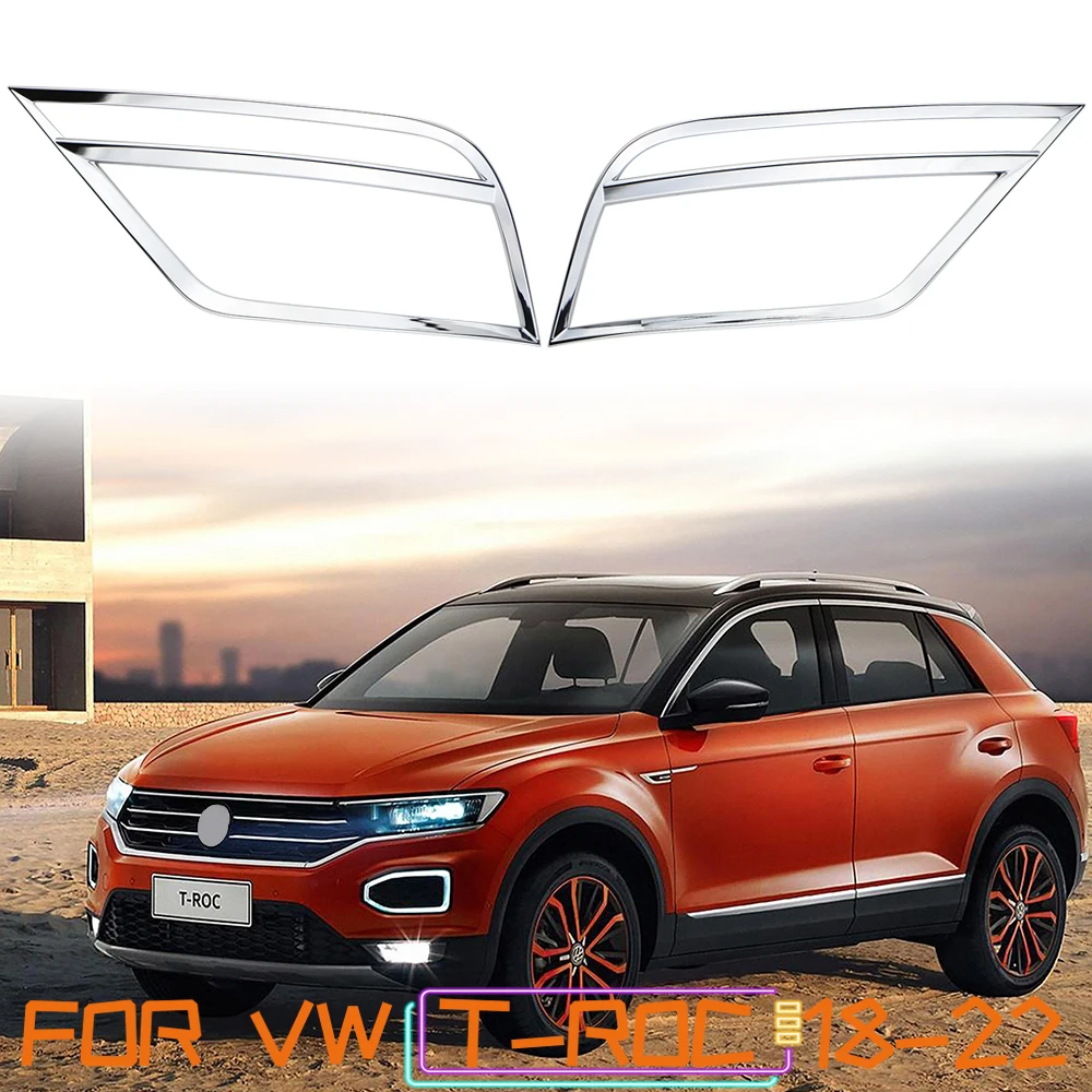 

Наклейка для Volkswagen VW T-ROC TROC 2018-2023, хромированная крышка из АБС-пластика, отделка задней крышки, детали рамы