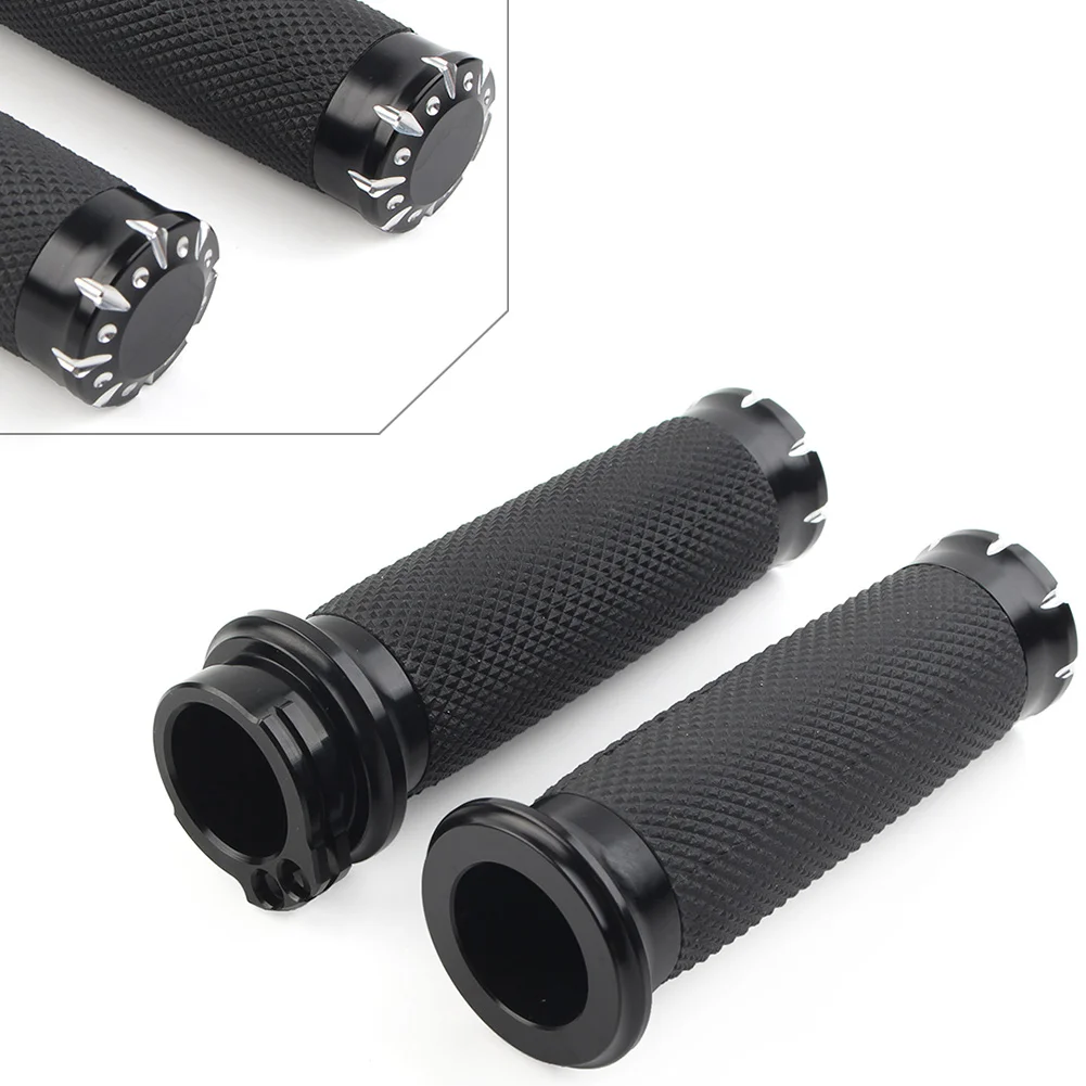 

1" Black Motorbike Handlebar Hand Grips Fit For Harley Touring Sportster Dyna Softail VRSC