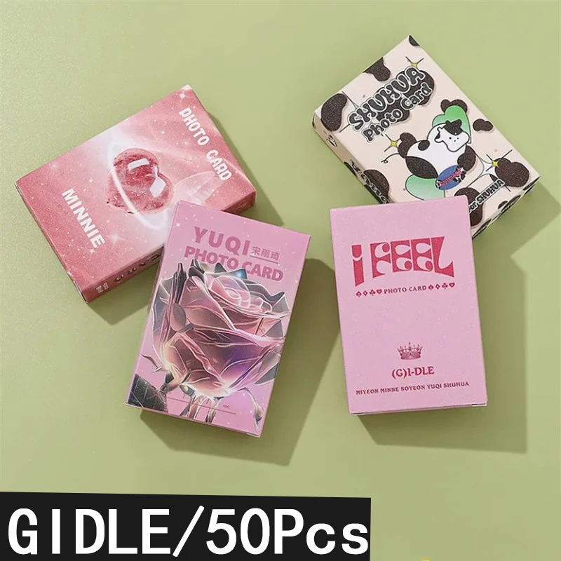 

50pcs/set(G)I-DLE Small Card Song Yuqi Minnie MIYEON SOYEON SOOJIN Gidle Album LOMO Card Postcard Photo Card Flash Card KPOP
