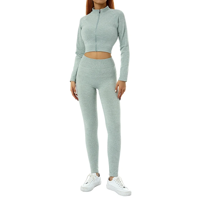

Kayotuas Women 2Pcs Sportswear Sets Outdoors Jogger Stand Collar Front Zip Up Coat Jacket+Bodycon Pencil Pants Tracksuit Sets