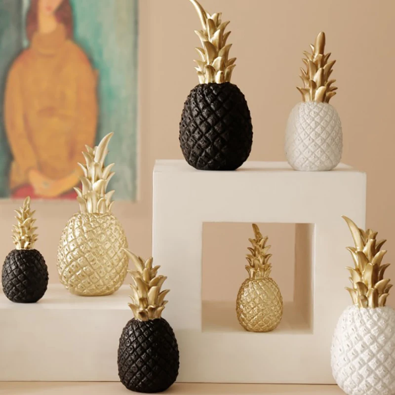 

1 шт. легкая Роскошная Скандинавская керамическая золотая креативная модель ананаса для дома, гостиной, крыльца, комнаты, мягкое украшение, ...