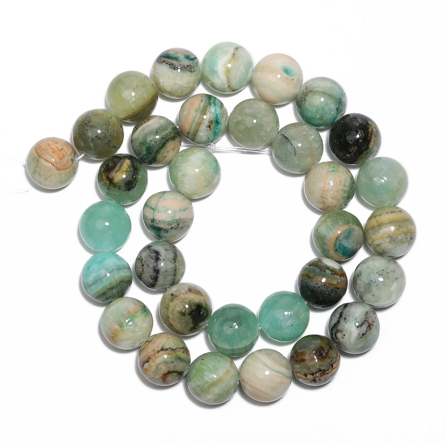 Круглые бусины из натурального камня