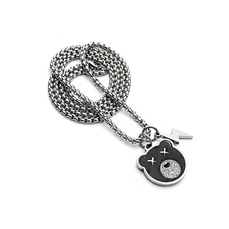 Модное ожерелье из сплава в стиле хип-хоп подвеска виде медведя подходит ко всему