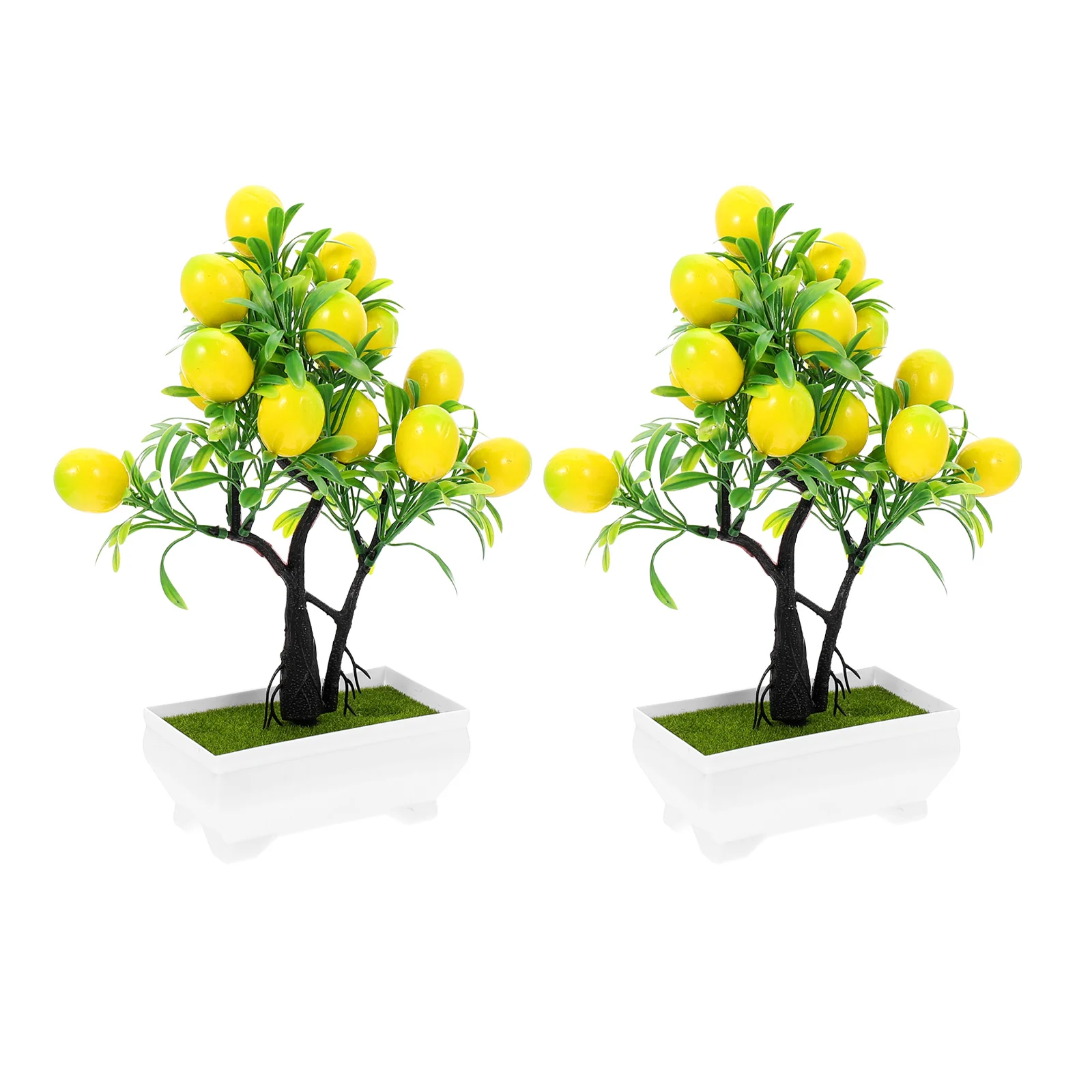 

Lemon Tree Artificial Fake Pottedfruit Bonsaimini Faux Greenery Fruits Green Small Desktop Flower Party Decoration Ornament