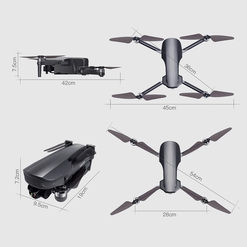 Квадрокоптер SG908 на радиоуправлении Wi-Fi FPV GPS камера 4K HD 3-осевой карданный подвес