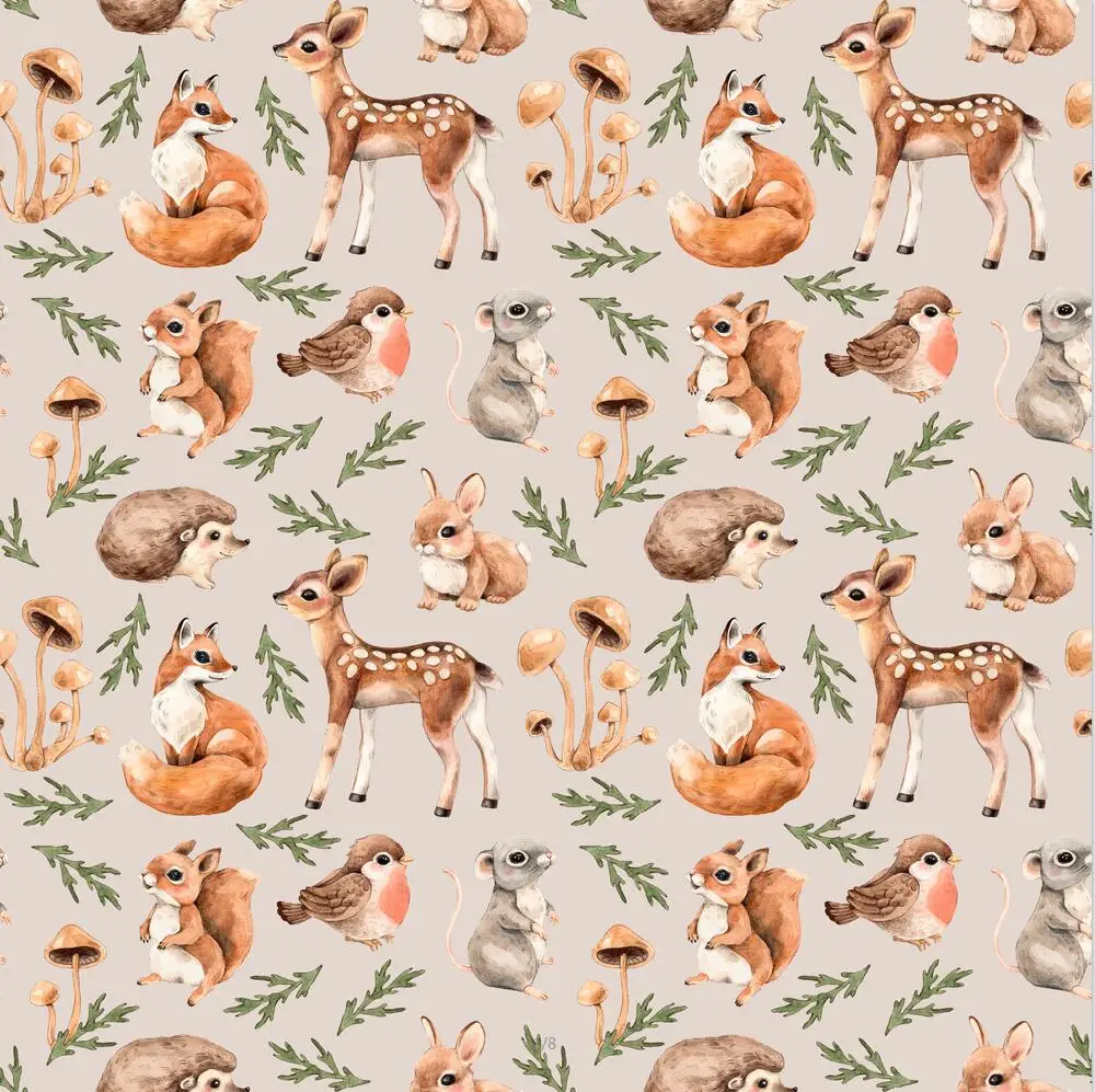 Квадратные обои с лесными животными