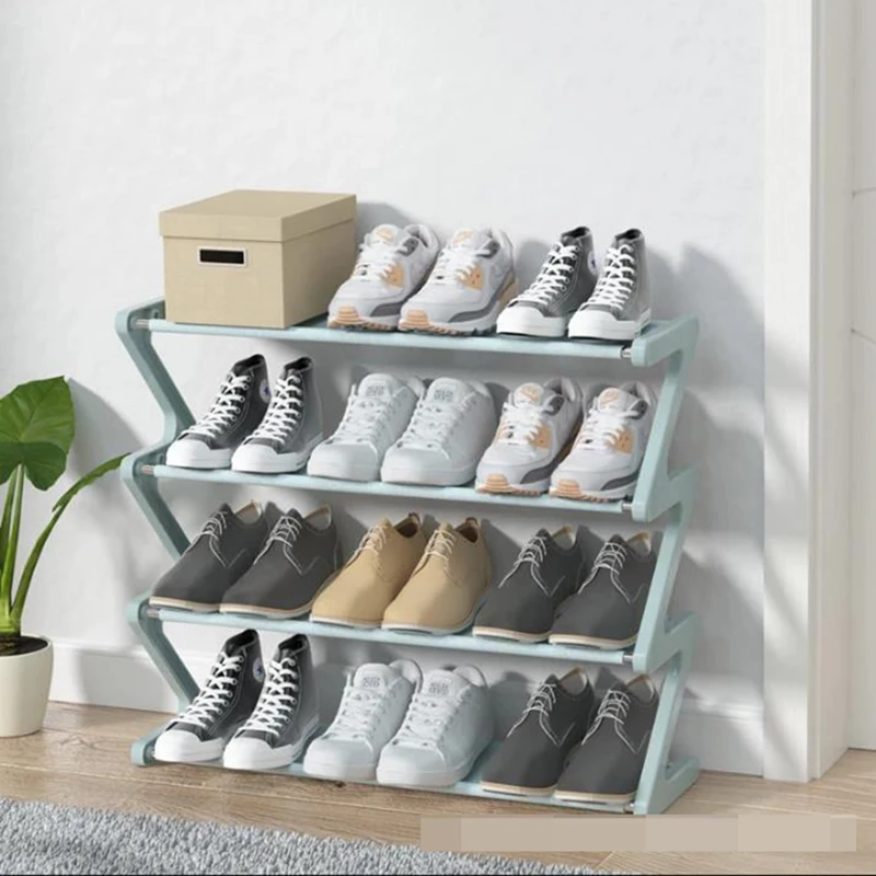

Simple Style Plastic 4 Layers Folding Shoe Rack Shrinkable Floor Shoe Storage Shelves Household Bedroom Washroom Organizer