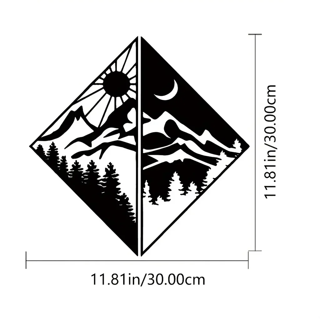 Фото Металлический утюгSun Moon Mountain Art Настенный декор Металлическое настенное украшение, интерьерный декор Открытый домашний декор Современное искусство Настенный декор №5