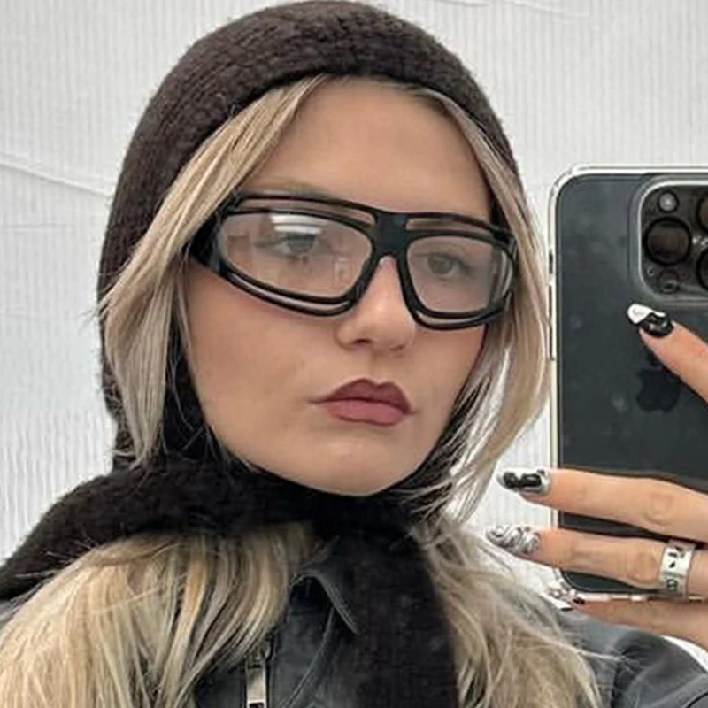 

Солнцезащитные очки в стиле стимпанк для мужчин и женщин, роскошные брендовые дизайнерские темные очки оверсайз в стиле панк, унисекс, Y2K
